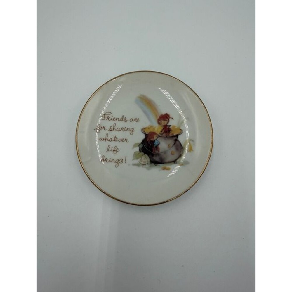 American Greetings Friends Trinket Dish Porcelain 1978 Lasting Treasures 4" Vtg